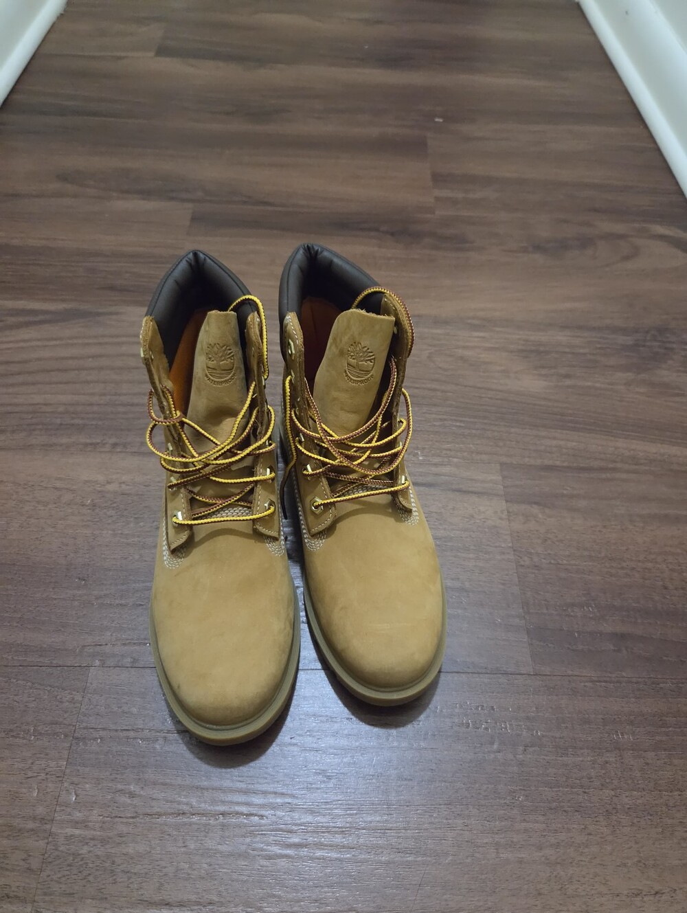 Timberland Wheat Nubuck Work Boots with Yellow Laces